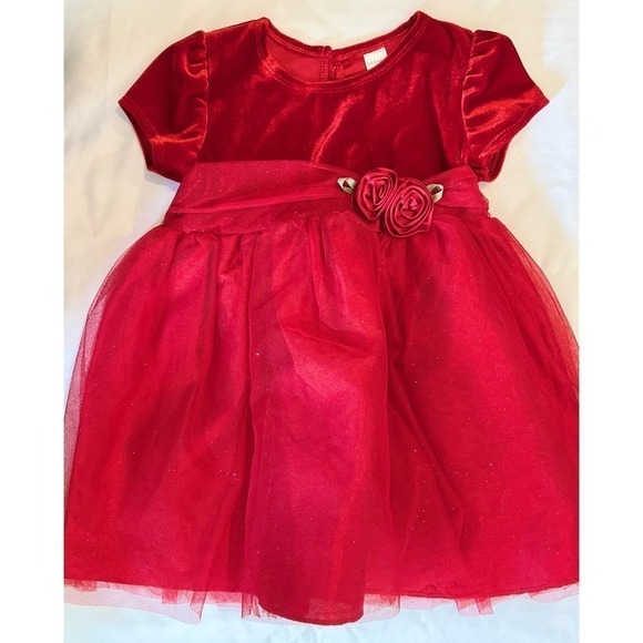 NWOT George red velvet and layered tulle formal lined dress in toddler size 4T - Picture 1 of 8